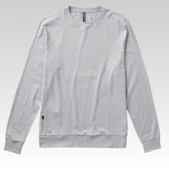 vuori Men's Ponto Performance Crew in Platinum Heather - XL - Picture 5 of 16